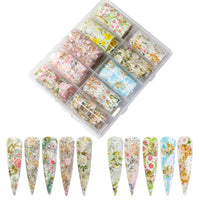 HKM-826387 Starry Sky Nail Transfer Paper - Colorful Smudge Marble Design, 10 Shades Available