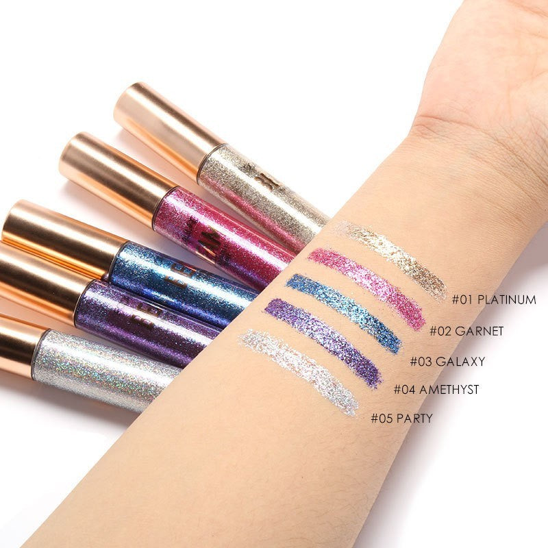 HKM-867795 Pearlescent Liquid Eyeliner in Purple, Silver, Blue, Rose Red, and Peacock Blue