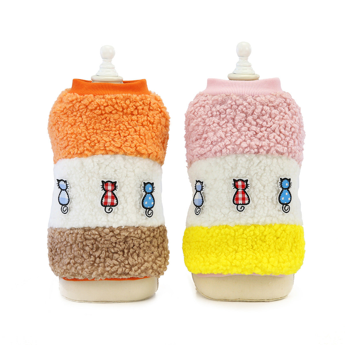 HKM-024403 Cozy Cotton Vest for Pets - Autumn and Winter Fashion in Orange and Pink
