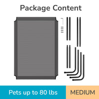HKM-761363 Elevated Dog Bed with Durable Textilene Mesh, Powder-Coated Steel Frame, 50" x 31" x 8", Gray