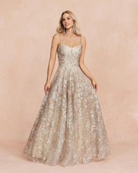 HKM-185747 Champagne-Coloured Evening Dress for Women - Elegant Design and Premium Fabric