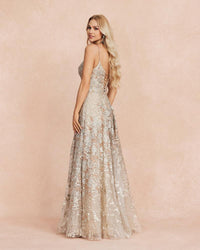 HKM-185747 Champagne-Coloured Evening Dress for Women - Elegant Design and Premium Fabric