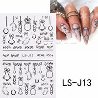 HKM-053459 3D Cartoon Christmas Tree Nail Patches - Festive Back Glue Design, 9.5x6.5cm