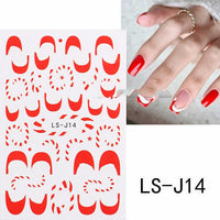 HKM-053459 3D Cartoon Christmas Tree Nail Patches - Festive Back Glue Design, 9.5x6.5cm