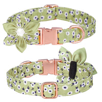 HKM-622419 Customizable Cotton Pet Collar and Leash Set in Various Colors and Patterns