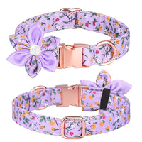 HKM-622419 Customizable Cotton Pet Collar and Leash Set in Various Colors and Patterns