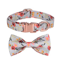 HKM-622419 Customizable Cotton Pet Collar and Leash Set in Various Colors and Patterns