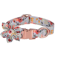 HKM-622419 Customizable Cotton Pet Collar and Leash Set in Various Colors and Patterns