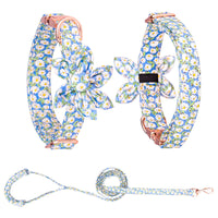 HKM-622419 Customizable Cotton Pet Collar and Leash Set in Various Colors and Patterns