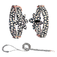 HKM-622419 Customizable Cotton Pet Collar and Leash Set in Various Colors and Patterns