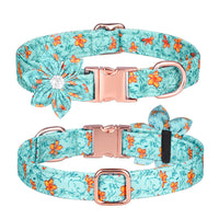 HKM-622419 Customizable Cotton Pet Collar and Leash Set in Various Colors and Patterns