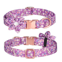 HKM-622419 Customizable Cotton Pet Collar and Leash Set in Various Colors and Patterns