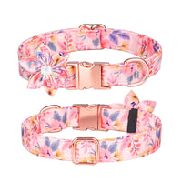 HKM-622419 Customizable Cotton Pet Collar and Leash Set in Various Colors and Patterns