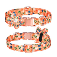 HKM-622419 Customizable Cotton Pet Collar and Leash Set in Various Colors and Patterns