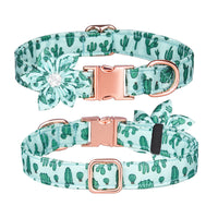 HKM-622419 Customizable Cotton Pet Collar and Leash Set in Various Colors and Patterns