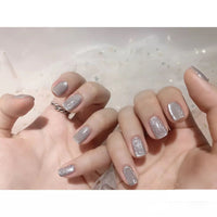 HKM-150611 Moonstone Silver White Cat Eye Gel Nail Polish - Smoothie Texture, 10g/ml, Ice Transparent Finish
