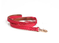 HKM-523795 Polka Dot Triangle Scarf and Leash Set for Pets - Adjustable PU Dog Accessories in Black, White, Red, Yellow