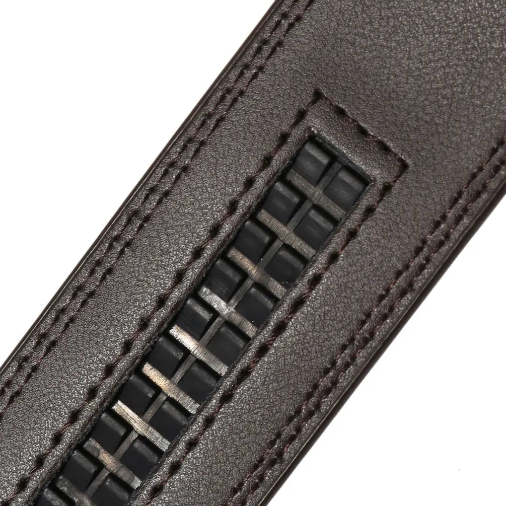 HKM-426643 Automatic Ratchet Strap Belt for Men - Split Leather Cowhide Design Without Buckle