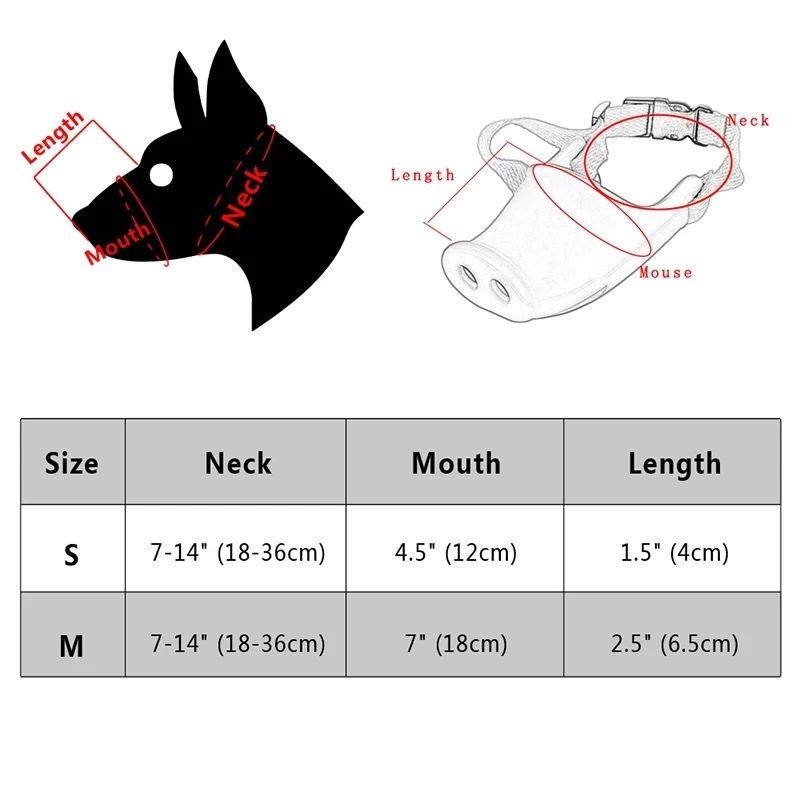 HKM-188819 Durable Silicone Anti-Bite Mouth Cover for Long-Mouthed Pets - Available in Large and Small Sizes