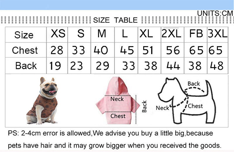 HKM-337747 Printed Dog Vest in Coffee - Comfortable Polyester Apparel for Pets, Sizes XS to 3XL