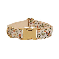 HKM-588499 Small White Flower Dog Collar and Leash Set with Bow and Vest - Five-Piece Accessory Collection