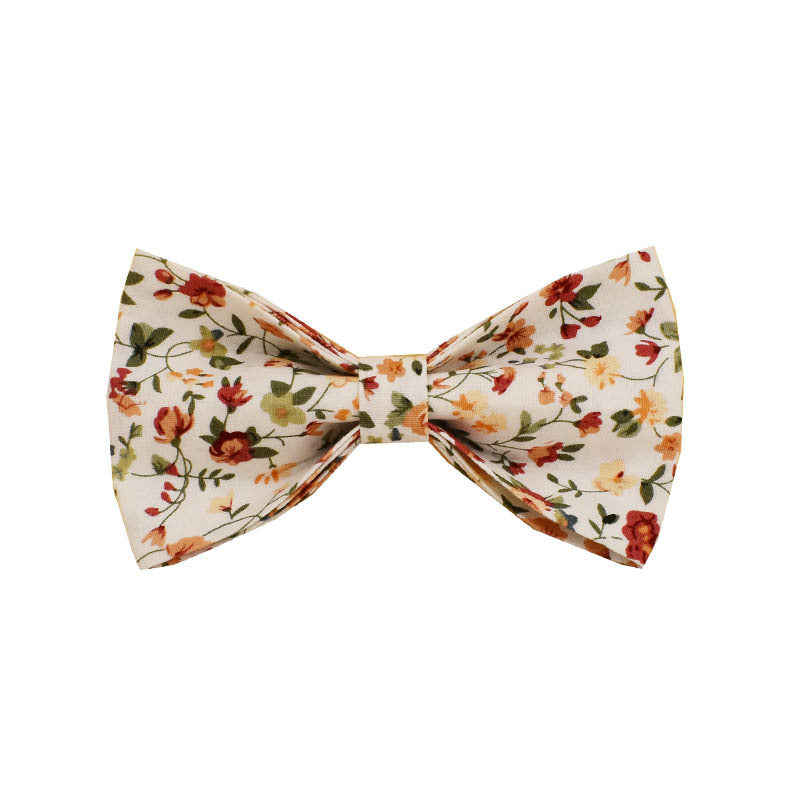 HKM-588499 Small White Flower Dog Collar and Leash Set with Bow and Vest - Five-Piece Accessory Collection