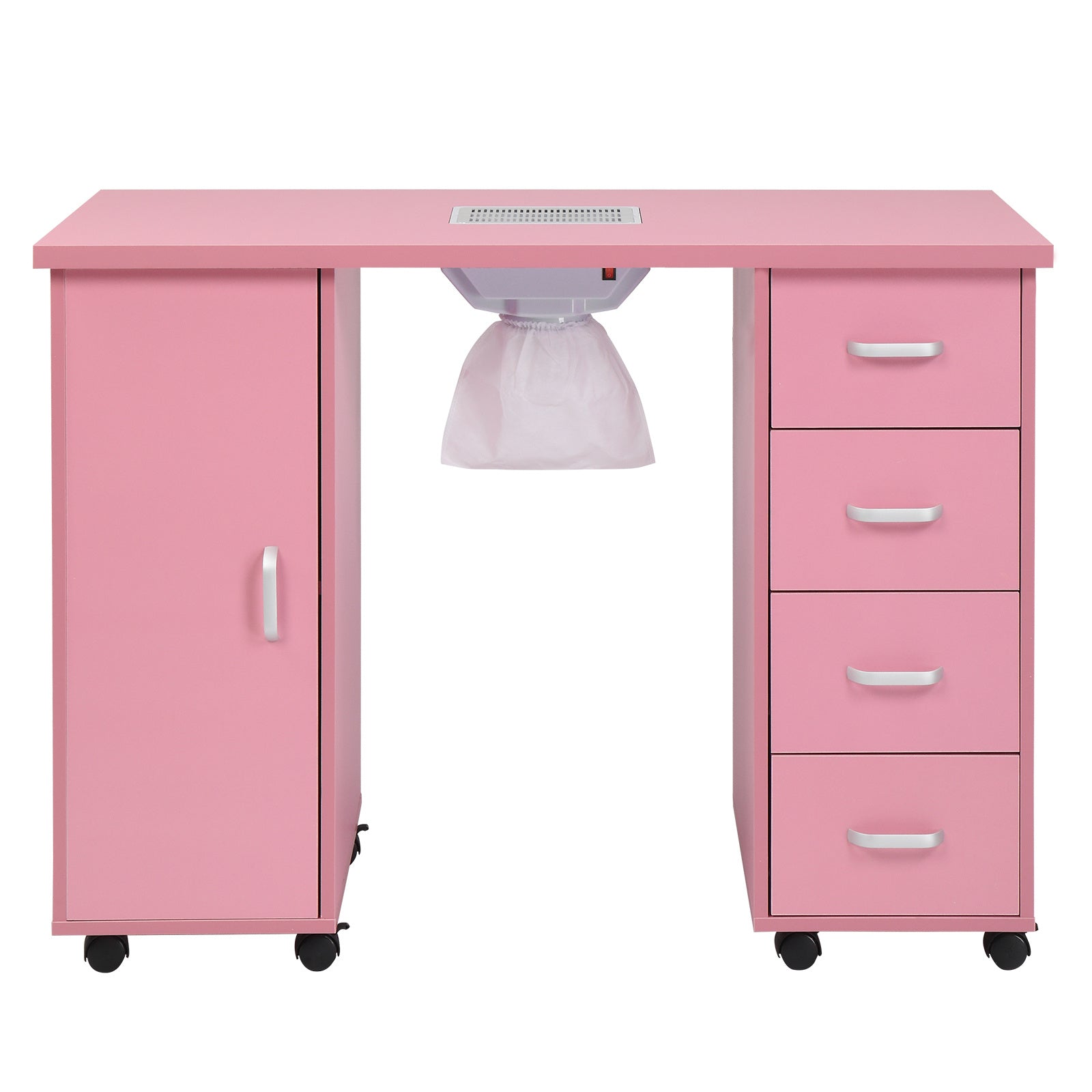 HKM-182227 MDF Nail Art Table with 4 Removable Drawers and Fan, Professional Design for Salons and Spas