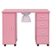 HKM-182227 MDF Nail Art Table with 4 Removable Drawers and Fan, Professional Design for Salons and Spas