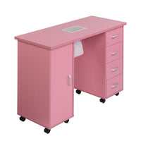 HKM-182227 MDF Nail Art Table with 4 Removable Drawers and Fan, Professional Design for Salons and Spas
