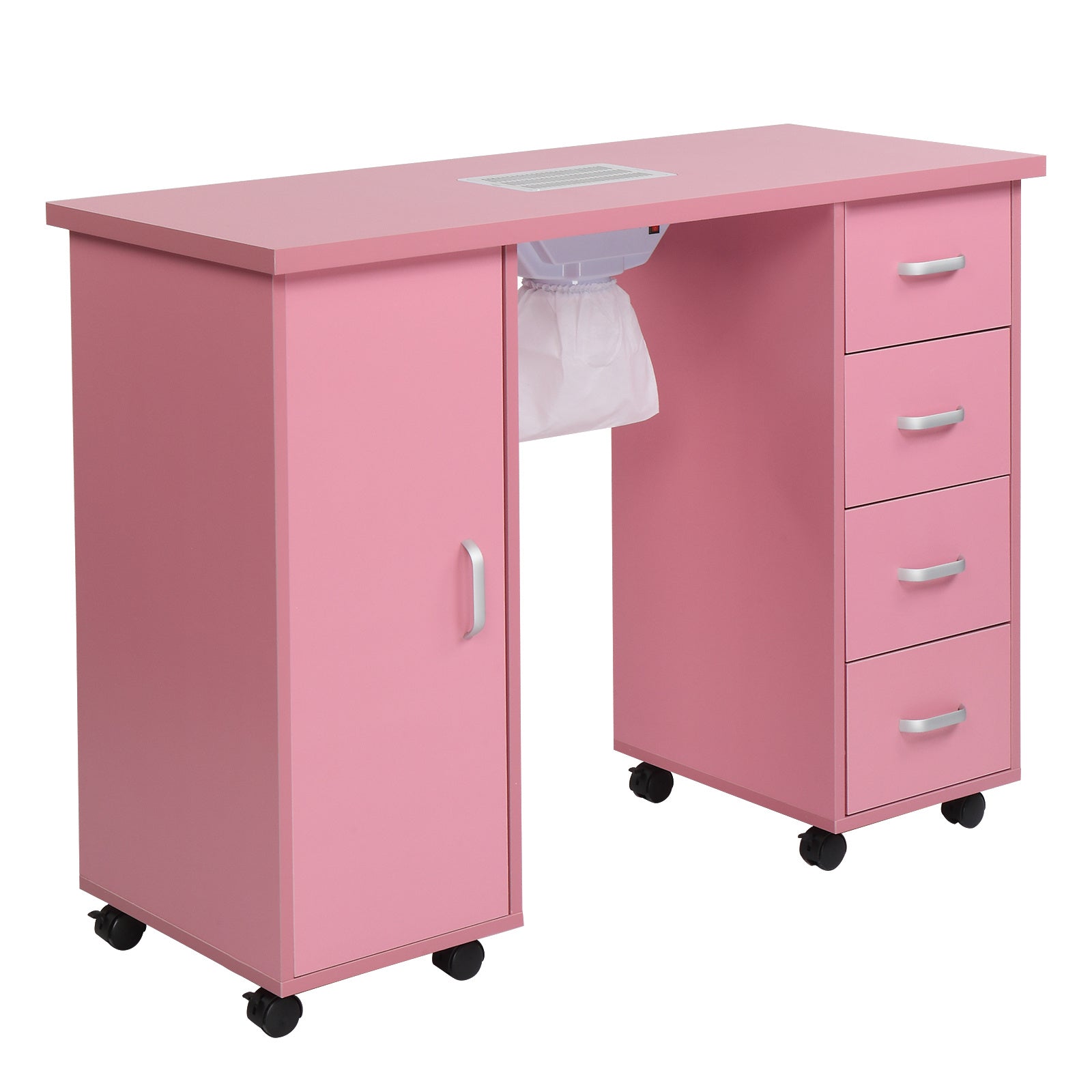 HKM-182227 MDF Nail Art Table with 4 Removable Drawers and Fan, Professional Design for Salons and Spas
