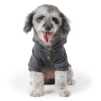 HKM-315859 Hooded Two-Legged Sweater in Wine Red and Grey with Cashmere-Like Feel