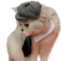 HKM-796819 Gentleman Cat Beret and Tie Photo Props for Adult Cats