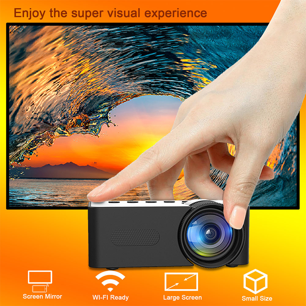 KTX-691859 Mini Portable Home Projector with Wireless Screen Mirroring, USB Power Supply, and Built-in Speaker - Compact and Lightweight Design