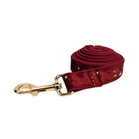 HKM-209939 Stylish Velvet Fabric Dog Collar with Leash, Bow Knot, Flower, Vest, and Poop Bag