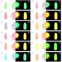 HKM-344915 Luminous Powder Set - 12 Color Nail Art Glitter for Creative Designs