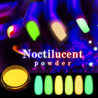 HKM-344915 Luminous Powder Set - 12 Color Nail Art Glitter for Creative Designs