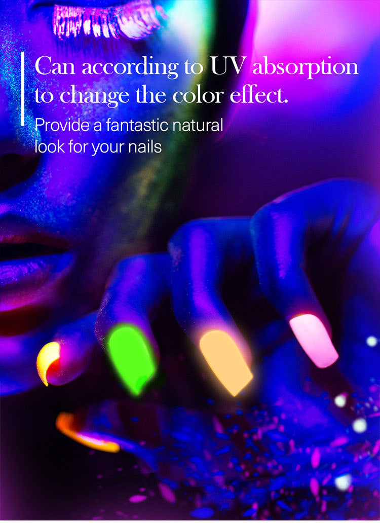 HKM-344915 Luminous Powder Set - 12 Color Nail Art Glitter for Creative Designs