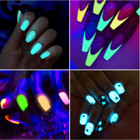 HKM-344915 Luminous Powder Set - 12 Color Nail Art Glitter for Creative Designs