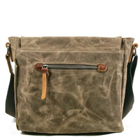 HKM-631315 Trendy Business Casual Canvas Messenger Bag with Genuine Leather Accents for Men