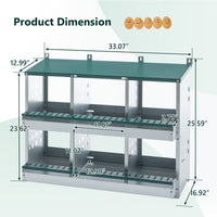 HKM-957139 Roll Away 6 Compartment Chicken Nesting Box with Easy Egg Collection and Cleaning System, Green