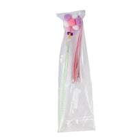 HKM-665555 Interactive Cat Tease Stick in Candy Colors with Soft Korean Velvet Ball for Dental Care and Stress Relief