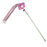 HKM-665555 Interactive Cat Tease Stick in Candy Colors with Soft Korean Velvet Ball for Dental Care and Stress Relief
