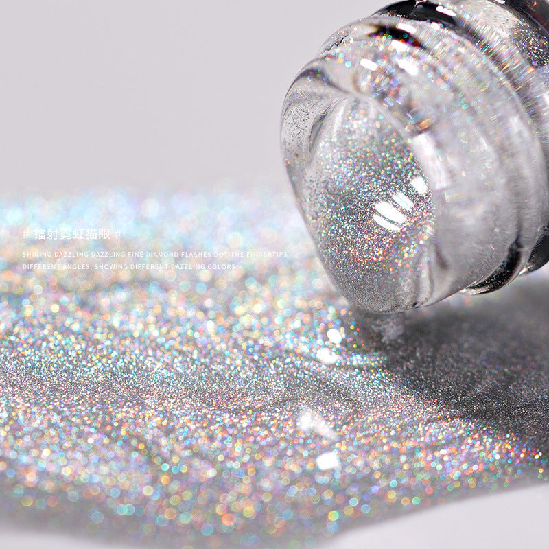 HKM-442067 Colorful Cat Eye Laser Nail Polish for UV Gel, Acrylic, and Natural Nails - 12ml