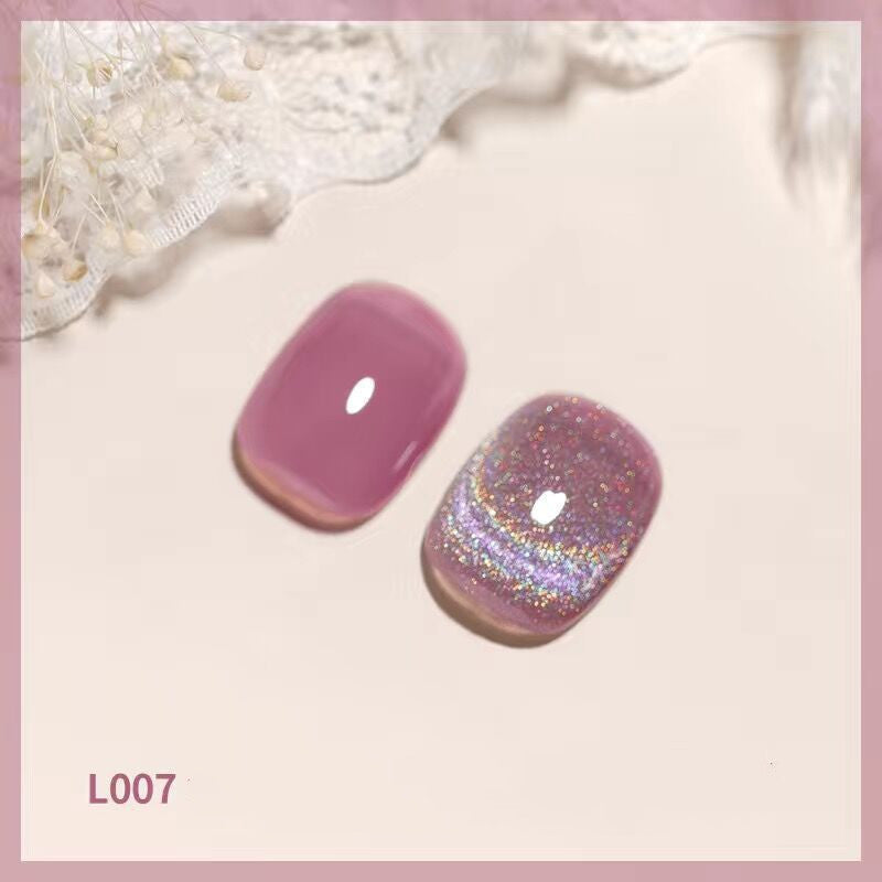 HKM-442067 Colorful Cat Eye Laser Nail Polish for UV Gel, Acrylic, and Natural Nails - 12ml