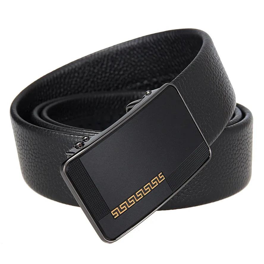 HKM-833363 Men's Simple Automatic Buckle First Layer Leather Belt - Model LY36-25641-5