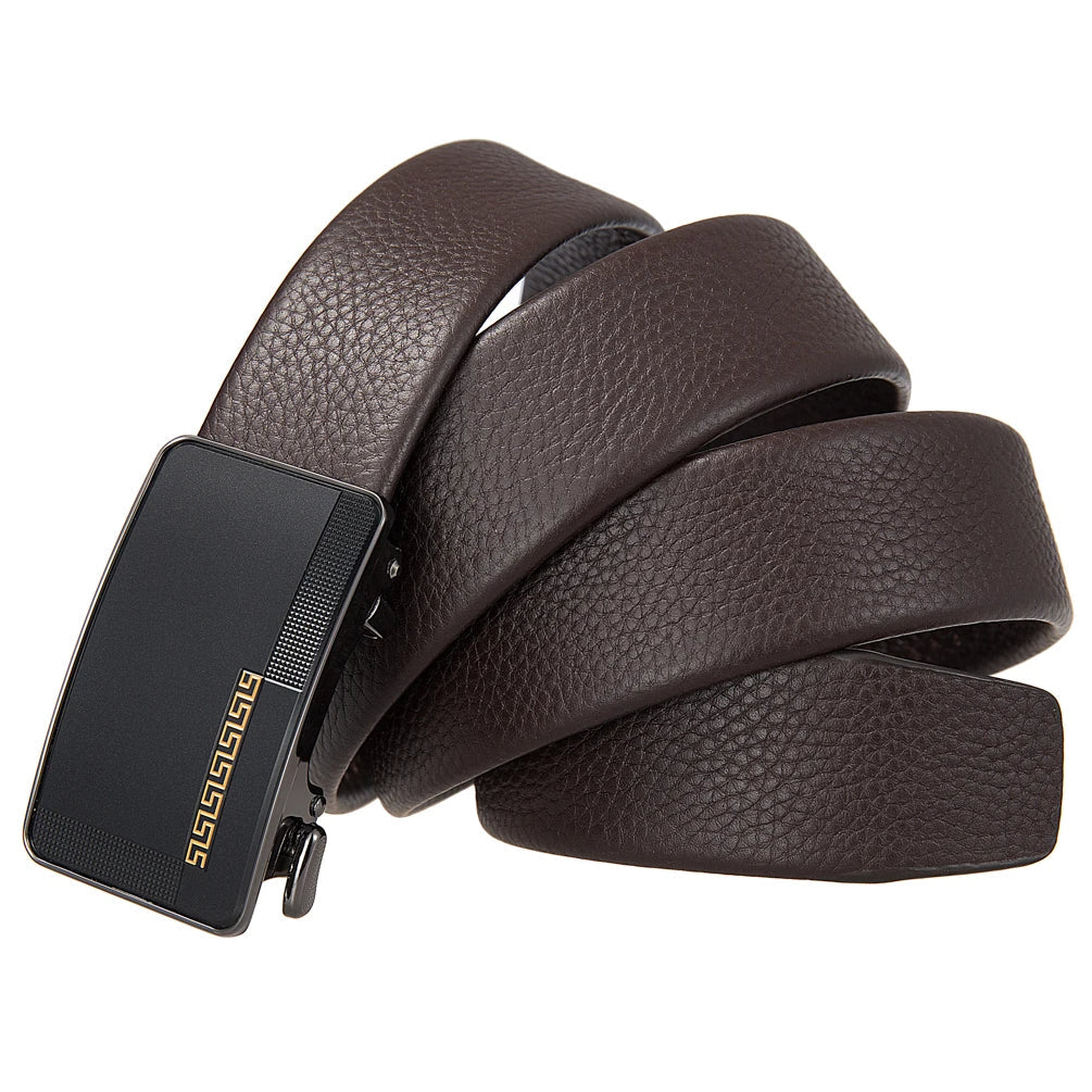 HKM-833363 Men's Simple Automatic Buckle First Layer Leather Belt - Model LY36-25641-5