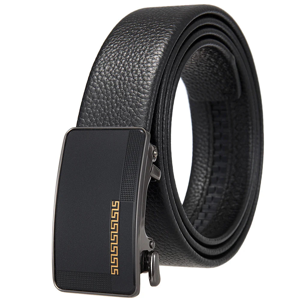 HKM-833363 Men's Simple Automatic Buckle First Layer Leather Belt - Model LY36-25641-5