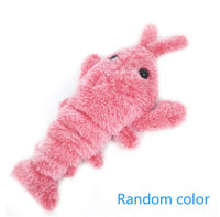 HKM-746067 Electric Jumping Shrimp Plush Toy – USB Rechargeable Interactive Cat Toy with Three Swing Modes