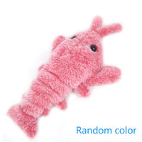 HKM-746067 Electric Jumping Shrimp Plush Toy – USB Rechargeable Interactive Cat Toy with Three Swing Modes