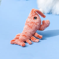 HKM-746067 Electric Jumping Shrimp Plush Toy – USB Rechargeable Interactive Cat Toy with Three Swing Modes